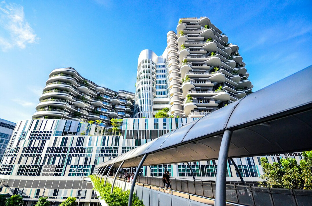 Modern hospital building exterior in Singapore
