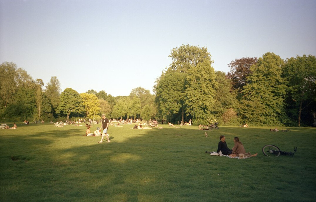 person relaxing in nature